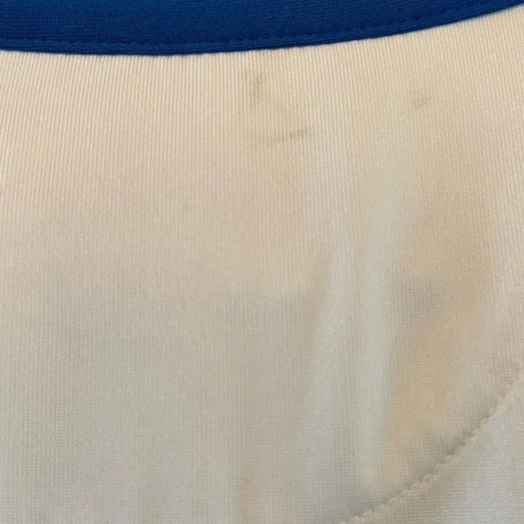 EP Pro Tour Tech Size XL Ladies Golf Shirt. White and Blue with Green Stripe. - Picture 4 of 9